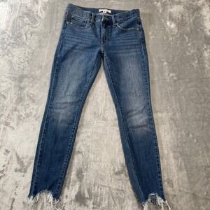 Lucky Brand Womens Jeans Size 4‎ Blue Denim Skinny Leg Frayed Hem